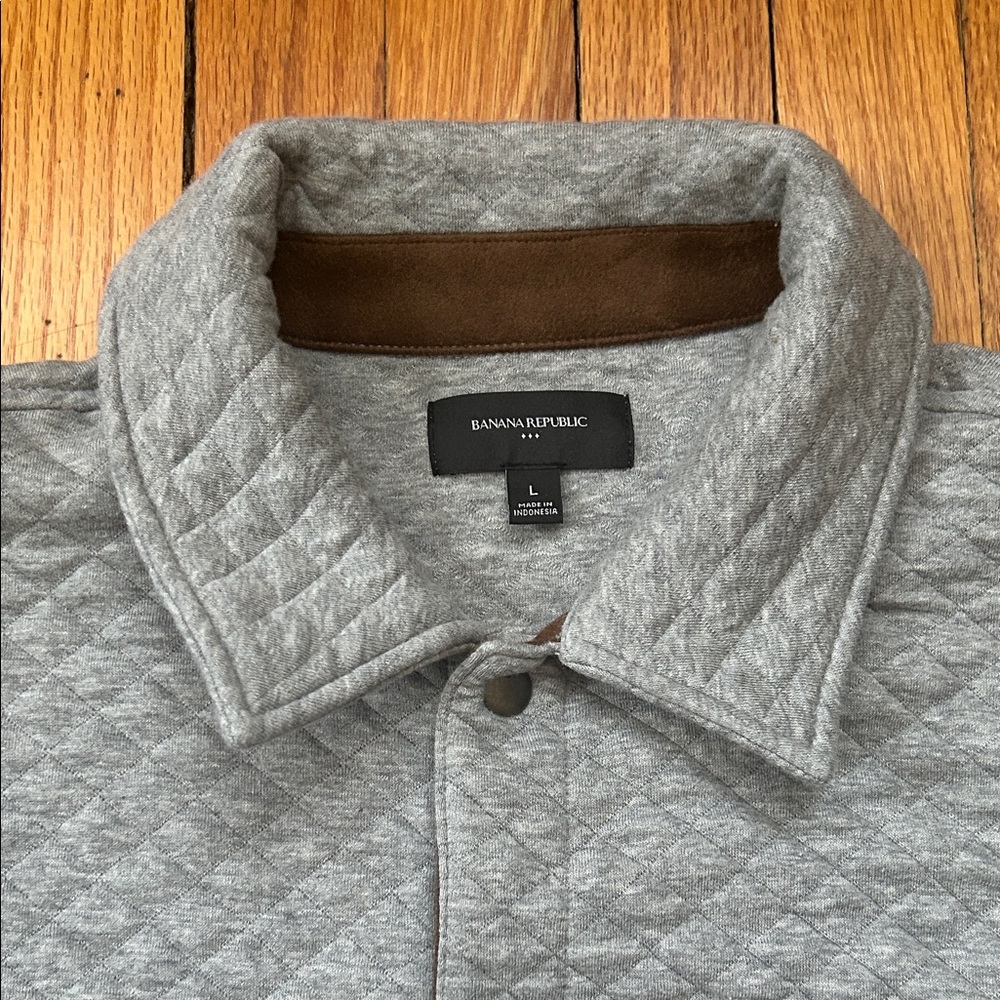 Banana Republic Men's Gray Quilted Shirt Jacket - Picture 2 of 3